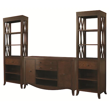 Credenza and Bookcase TV Unit with Chic Urban Loft Style